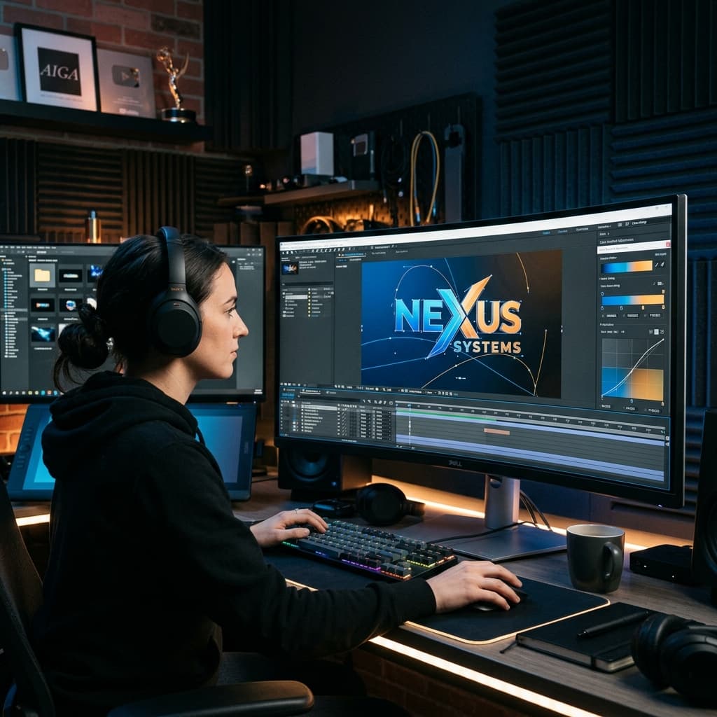Sleek logo animation workspace